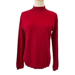 Talbots Red Mock Neck Sweater Medium Petite